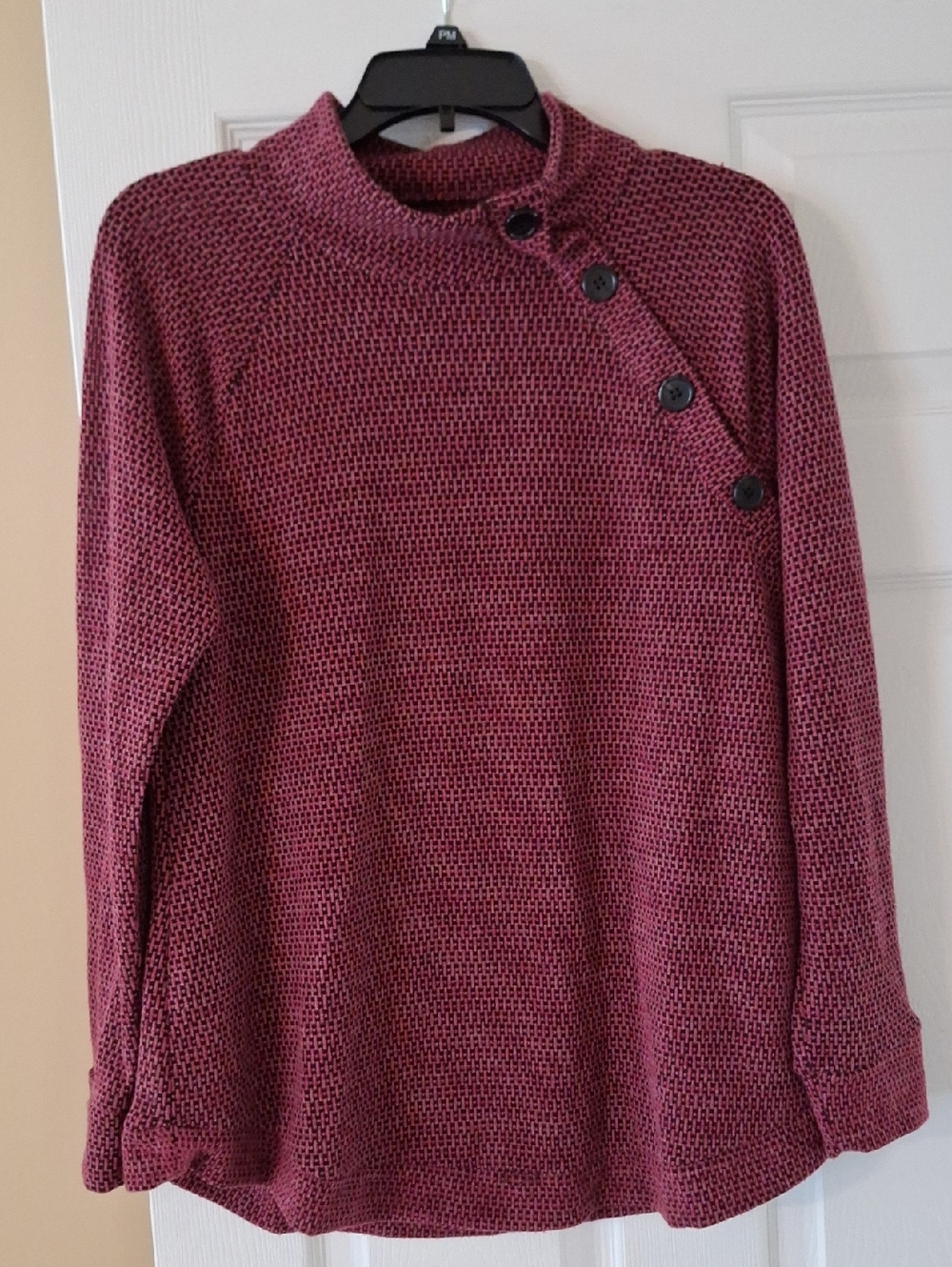 Women's Button-Accent Marled Sweater